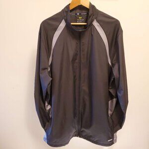 Tek Gear Men's Lightweight Full-Zip Windbreaker Jacket Black Gray - (3XLT)